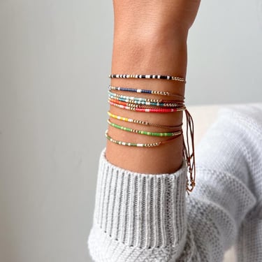 Adjustable Silk Morse Code Bracelet • Custom Hidden Message • Personalized Gift for Her • Birthday or Friendship Gift, Gift for Her 
