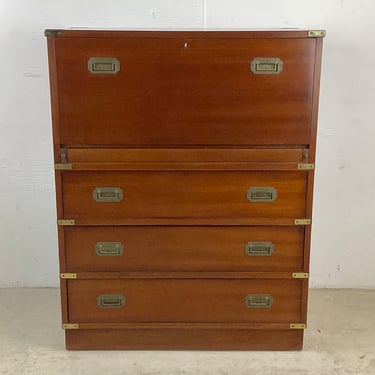 Vintage Campaign Dresser With Secretary Desk by Doherty of London 