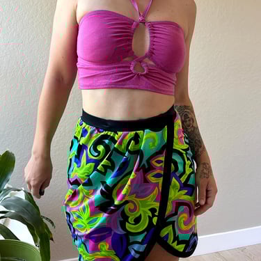 90s Catalina Swim Skirt Vintage Swimwear 90s Neon Swimwear 90s Swimsuit Bottoms Catalina Swim Skirt 90s Neon Swimwear Vintage Wrap Skirt 