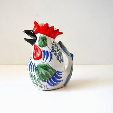 Vintage Hand Painted Italian Ceramic Rooster 8.5