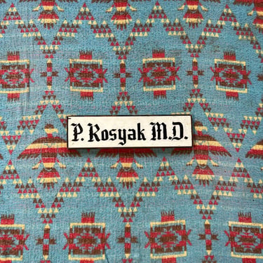 Vintage P. Rosyak M.D. Hand-Painted Wood Sign 