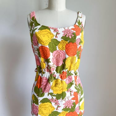 Vintage 1960s Catalina Mod Floral Swimsuit / S-M 