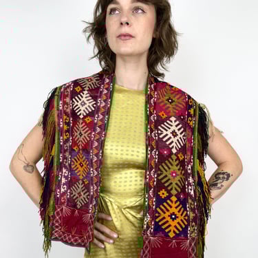 Woven Rainbow Suzani Embroidered Shawl