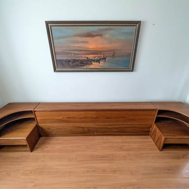 Mid Century Modern Danish Teak King Bed and Nightstands