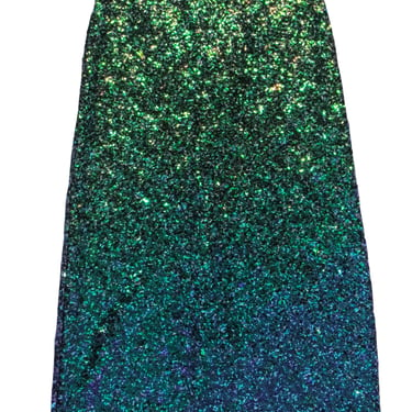 Vince - Blue &amp; Green Iridescent Sequin Skirt Sz XS Skirt