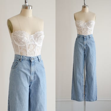 wide leg jeans 90s y2k vintage high waisted faded baggy jeans 