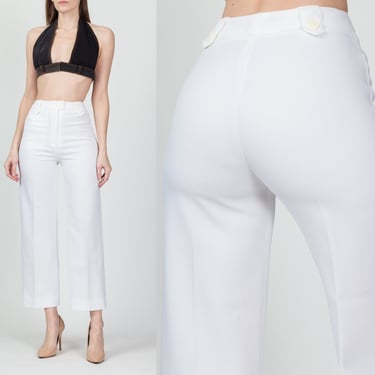 70s White High Waist Pants - Extra Small, 24