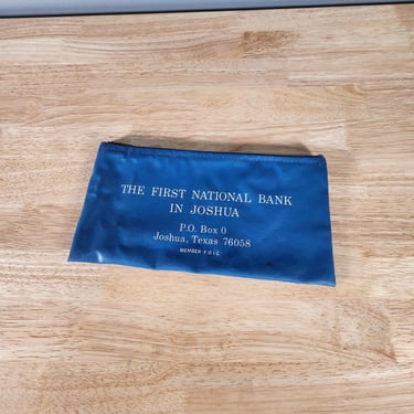 Vintage First National Bank Joshua Bank Coin Deposit Bag 