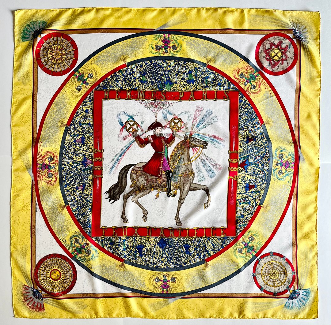 Vintage Hermes Feux D’Artifice Fireworks Carre Silk Scarf in | Temple ...