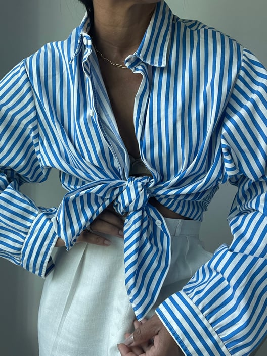 vintage cotton classic blue stripe dress oxford button down shirt 