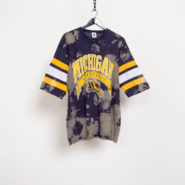 MICHIGAN TIE DYE Jersey Vintage Football Wolverines T-Shirt Graphic Tee Sports Athleisure Bleached 90's Oversize / Extra Large 