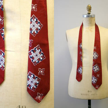 1940s Deep Red Necktie 