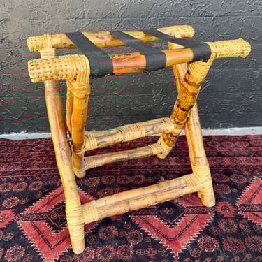Bamboo Folding Luggage Rack