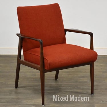 Stow Davis Walnut Red Lounge Chair 