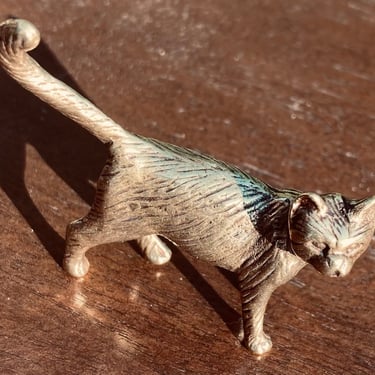 Miniature Brass Cat Figurine