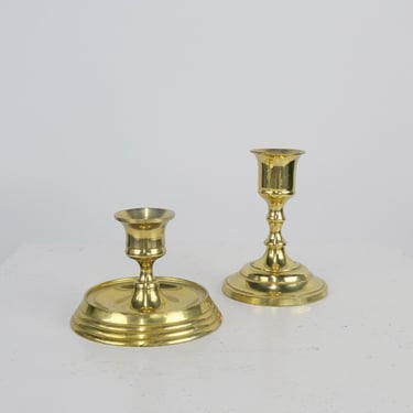 Vintage Mid Century Brass Candlestick Holders, Home Decor, Mid Century Candleholders, Academia Decor, Vintage Brass by Mo