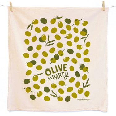 Olive Dish Towel