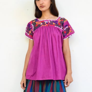 San Antonino Blouse. Vintage Mexican Blouse. Embroidered Blouse 