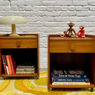 Pair of DANISH Mid Century MODERN Teak NIGHTSTANDS, c. 1960's 