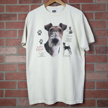 Vintage 90s Wire Haired Terrier ORIGINAL Dog Breed Tee - Large 