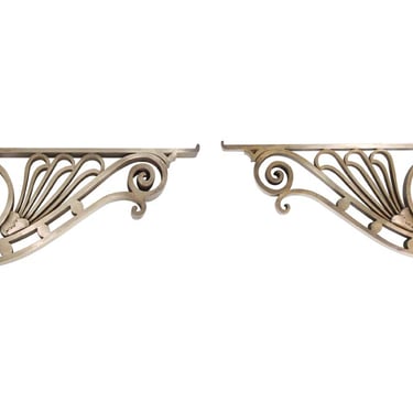 Pair of Art Nouveau Polished Bronze Brackets
