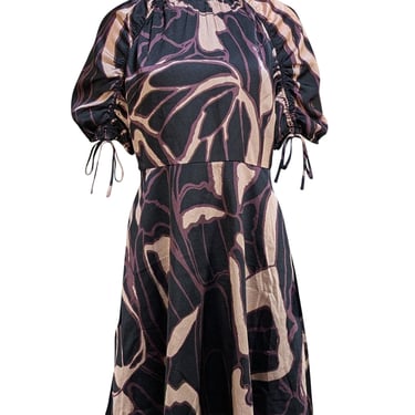 Ted Baker Black Multi Abstract Print Mini Dress Sz 8