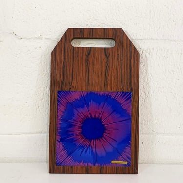 Vintage Denmark Cutting Board Psychedelic Cheeseboard Charcuterie Cheese Danish Mid-Century Modern Hors d'oeuvre Snack Party Tray 1960s 60s 