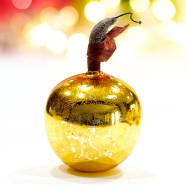 VINTAGE: Old Mercury Glass Apple - Blown Figural Glass - Fruit - SKU 30-402-00004090 