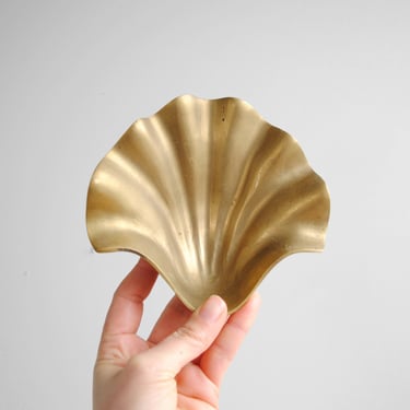 Vintage Brass Shell Dish with Feet, Shell Soap Dish 
