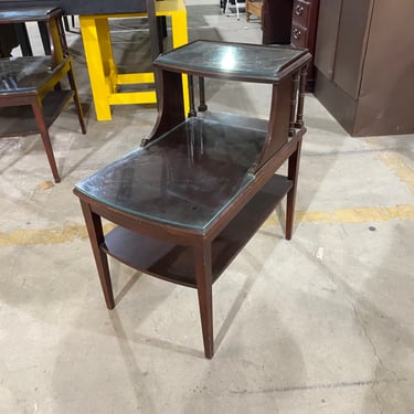 Three-Tier Vintage Nightstand with Glass Tops