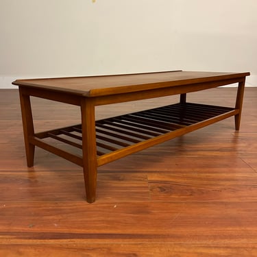 Vintage Mid-Century Slat Shelf Coffee Table