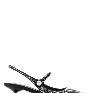 Miu Miu Woman Embellished Satin Pumps