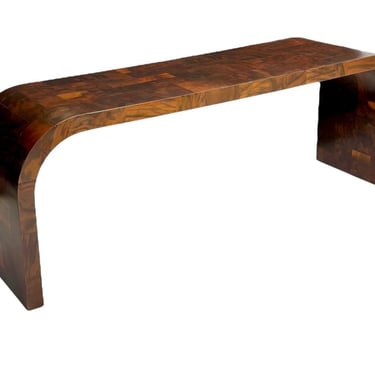 Paul Evans Burl Patchwork Waterfall Cityscape Console Table,1970