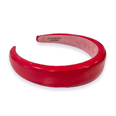 Red Patent Leather Padded Headband