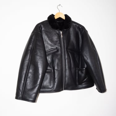 Leather Flying Jacket in Black