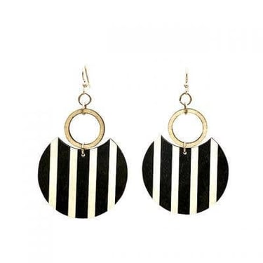 Modern Striped Wood Earrings