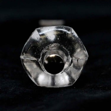 1.125 in. Vintage Rounded Hexagon Glass Drawer Cabinet Knob