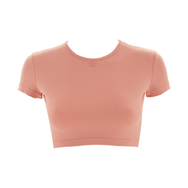 Chanel Baby Pink Logo Crop Top