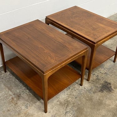 Lane Rhythm Mid-Century Modern Walnut End Table / Nightstand ~ A Pair 