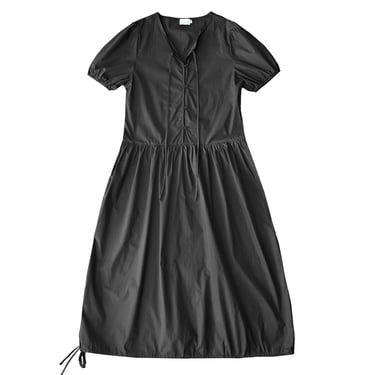 DRAW HEM DRESS - BLACK