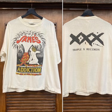 Vintage 1980’s From 1987 “Jane’s Addiction” Original Rock Band T-Shirt, Triple X Records, First Album, Rare, 80’s Vintage Clothing 