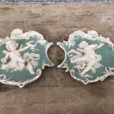 Jasperware Cherub Wall Plaque Pair (Seattle)