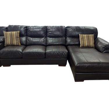 Brown Leather Sectional w/ Chaise