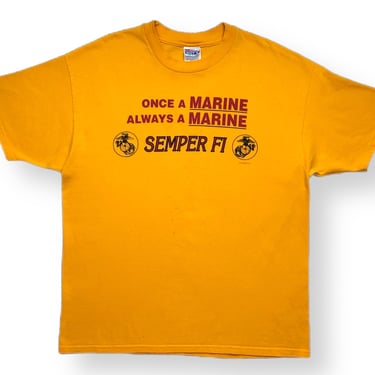 Vintage 90s USMC “Once a Marine, Always a Marine” Semper Fi Made in USA Graphic T-Shirt Size XLarge 