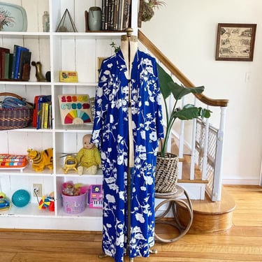 Vintage 70s Floral Kimono Style Robe Size Up To XL 