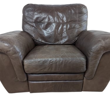 Brown Leather Manual Rocking Recliner Chair