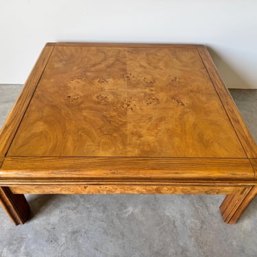 1970s Mid-Century Modern Birdseye Maple Square Coffee Table 