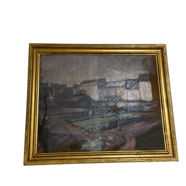 French City Scene Oil Painting
