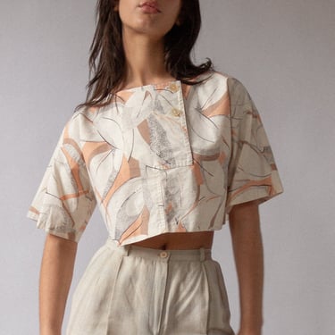 80s Cotton Printed Crop 