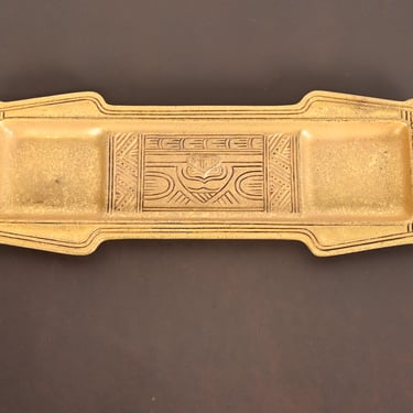 Tiffany Studios New York American Indian Bronze Doré Pen Tray